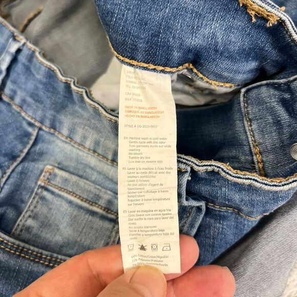 Charlotte Russe Denim Shorts Women 7 Distressed Rolled Cuff Medium Wash Y2K - Picture 4 of 7